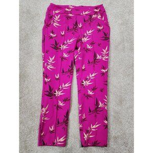 Soft Surroundings Womens Petite Medium Straight Leg Pants Fuchsia Gold Legging